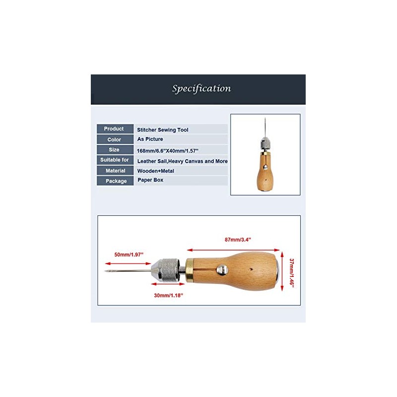 Becho Professional Stitcher Sewing Awl Leather Craft Making,Stitcher Repair Accessory