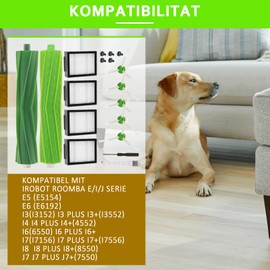 PIBONUS Brushes Replacement Parts for iRobot Roomba e/i/j Series i7 i7+ i3 i3+ i4 i4+ i6 i6+ i8 i8+ j7 E5 E6 E7 Robot Vacuum Cleaner Accessories 1 Set Rubber Brush, 5 Edge Cleaning Brushes, 4 High