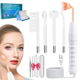 Máquina de Alta Frecuencia Facial y Corporal Profesional - Radiofrecuencia y Ozono con 4 Varitas de Neón | Tratamiento Facial, Corporal y Capilar | Reduce Arrugas, Ojeras y Flacidez | Estimula Crecimiento del Cabello