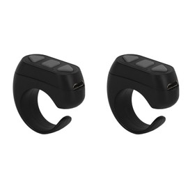 2Pcs Bluetooth Remote Control App Page Turner, Phone Camera Shutter Selfie Button, Novel Video Scrolling Ring for Cellphone Tablet, for IOS for Android for Harmony OS
