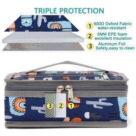 FlowFly Small Insulated Lunch box Portable Soft Bag Mini Cooler Thermal Meal Tote Kit with Handle for Work & School (Alpaca)