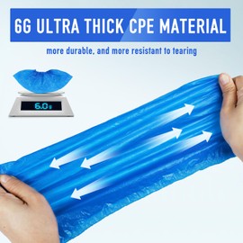 squish Shoe Covers Disposable Non-Slip, 100 Pack 6g Thick Booties Cover, Waterproof Slip Resistant Disposable Shoe Covers Durable Protector Covers for Indoors and Outdoors Fit Up to 13 Size (Blue)