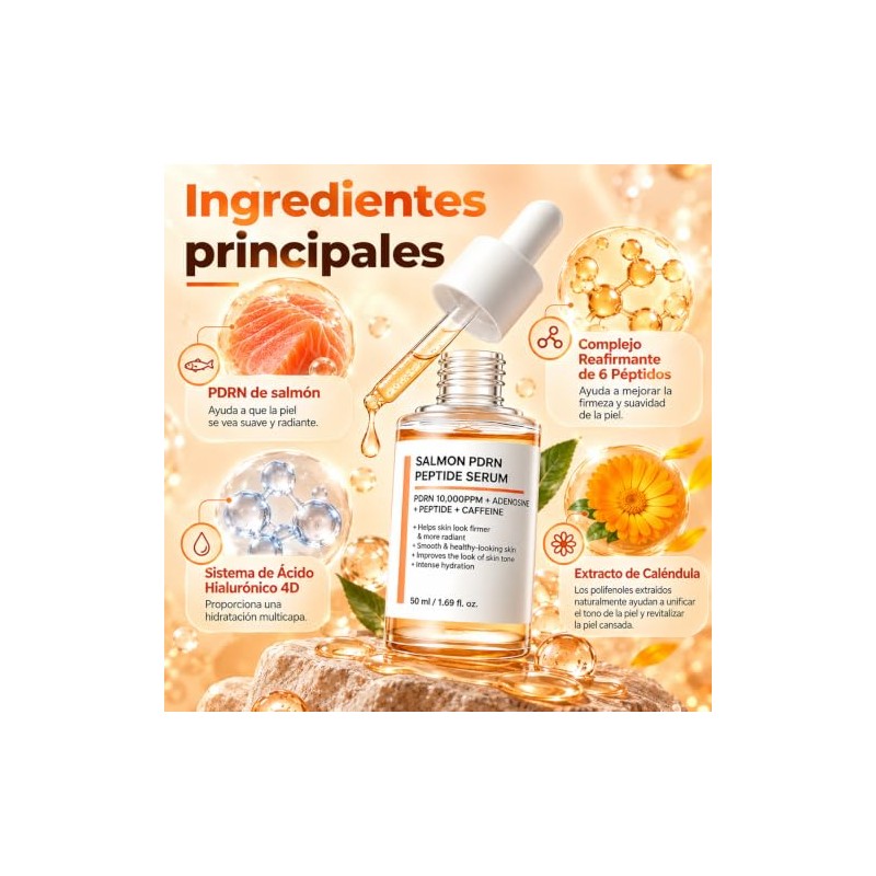 LUSCOR - Sérum Facial Salmón PDRN Peptide,Reducir las líneas finas