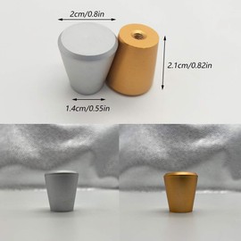 Ziyero Pack of 10 Conical Cabinet Knobs, Furniture Handle, Silver Cone Round, Solid Furniture Knobs, Fashion, Durable, for Wardrobe Door, Cabinet Doors, Decorative, Bedroom, Bathroom, Kitchen, Living
