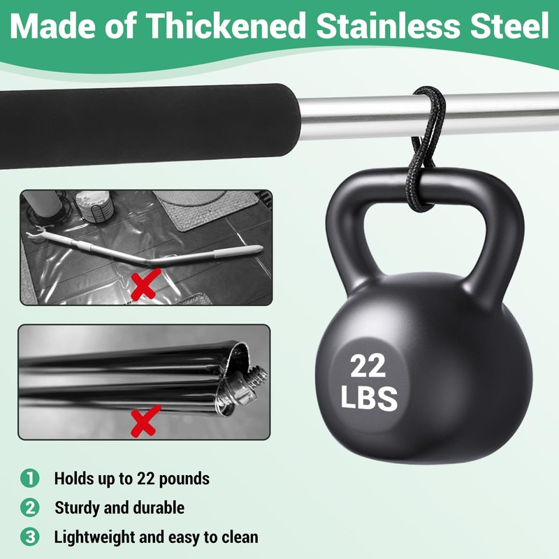 Greeily Clothes Hook Pole, High Reach Garment Hook for Hanging