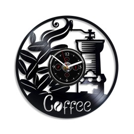 Kovides Vintage Coffee Wall Clock, 12 Inch, Analog Display, Retro Style