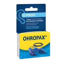 OHROPAX Professional Ear Plugs - Hearing Protection with Soft Slats - Sound Insulation Value SNR 29 dB - Protection against Noise from Short Noise Impacts such as DIY, Hobby and in the Workplace - 1