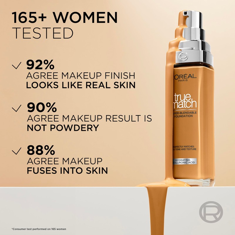 L'Oréal Paris True Match Foundation Seamless Blending with Hyaluronic Acid