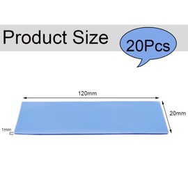 Heat Dissipation Bag, CTRICALVER Heat Transfer Pad 120*20*1mm, Soft, Flame Retardant, Thermal Conductivity 6.0 W/mk, For Electronics Repair and Cooling (Blue) 20pcs