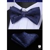 HISDERN Men's Bowtie, One-Touch Bowtie, with Chief, Adult, Weddings, Hook