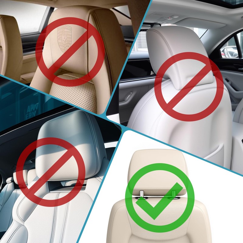 Heroway Purse Hook for Car, Adjustable Headrest Bag Seat Hooks