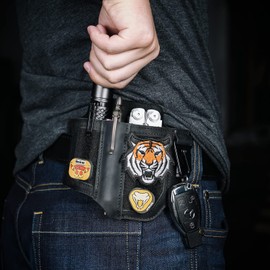 VIPERADE PL3 Multitool Sheath, Leather Sheath with DIY Patch Area, EDC Pocket Organizer for Men, Leatherman Sheath Flashlight Holder with Pen Holder, EDC Belt Organizer with Key Holder