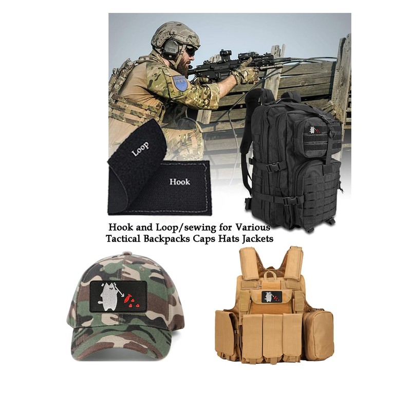 2 PCS AliPlus Blackbeard Pirate Patches Cat Fork Fish Patch