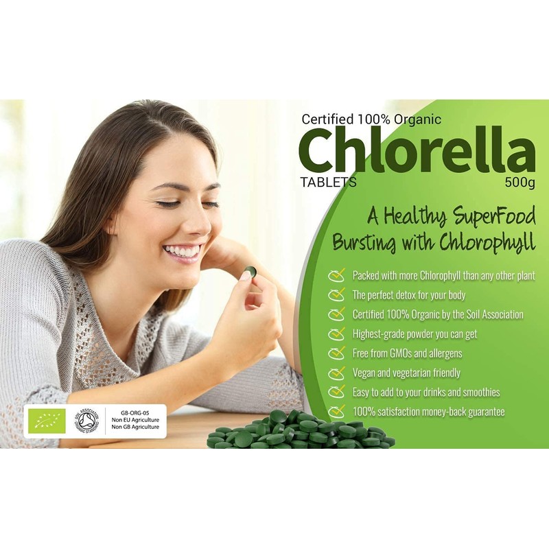MySuperfoods Organic Chlorella Tablets (300 x 500mg), Natural Source of