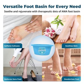 Extra Large Foot Bath Plastic Tub - Sturdy Foot Soaking Tub for Soaking Feet and Pedicure Foot Soak at Home Foot Spa Kit for Women and Men