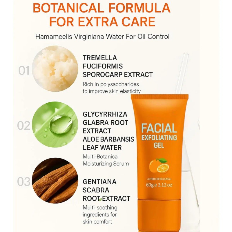 Gel Exfoliante Facial, Exfoliante Facial Hidratante Con Enzi