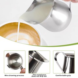12 PCS Small Milk Jug, XPJBKC 90 ml Stainless Steel Milk Jugs, Gravy Jug with Handle, Milk Frothing Jug, Metal Jug Small Sugar Pot, Mini Milk Pouring Jug Bell Creamer Pitcher for Milk Coffee Sauces