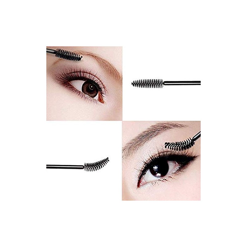 G2PLUS 50 PCS Black Eyelash Brushes Spoolies- Eyebrow Spoolie Brushes
