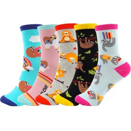 MorLuks Women's Cuddly Socks, 5 Pairs of Animal Socks, Funny Socks, Animal Socks, Cotton, Winter Socks, Women, Thermal Socks for Christmas, New Year's Eve, Valentine's Day, Birthday Gift, Colourful 2