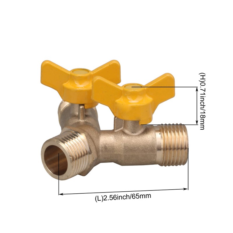Bstinay Dual Shut-off Controls Valve Y Connector 3-Way Metal Splitter