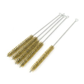 sourcing map Brass Wire Tube Brush Cleaning Tool 15mm x 30cm 5 Pieces