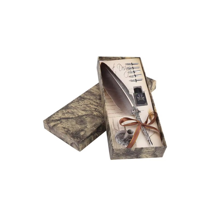 Feather Dip Pen Set for Calligraphy – Vintage Writing Kit