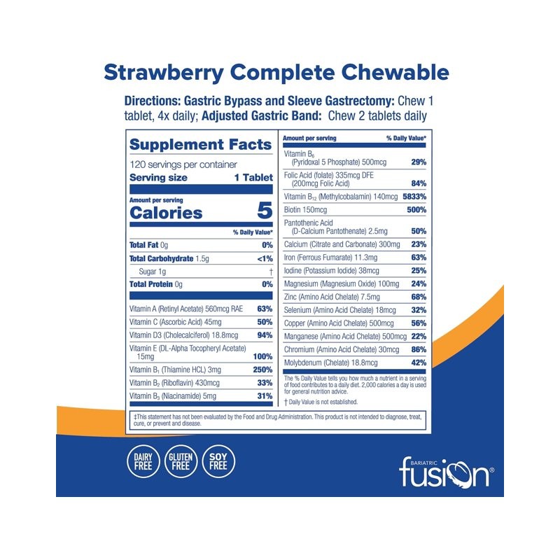 Bariatric Fusion Complete Vitamin & Mineral Strawberry 120 Servings 120