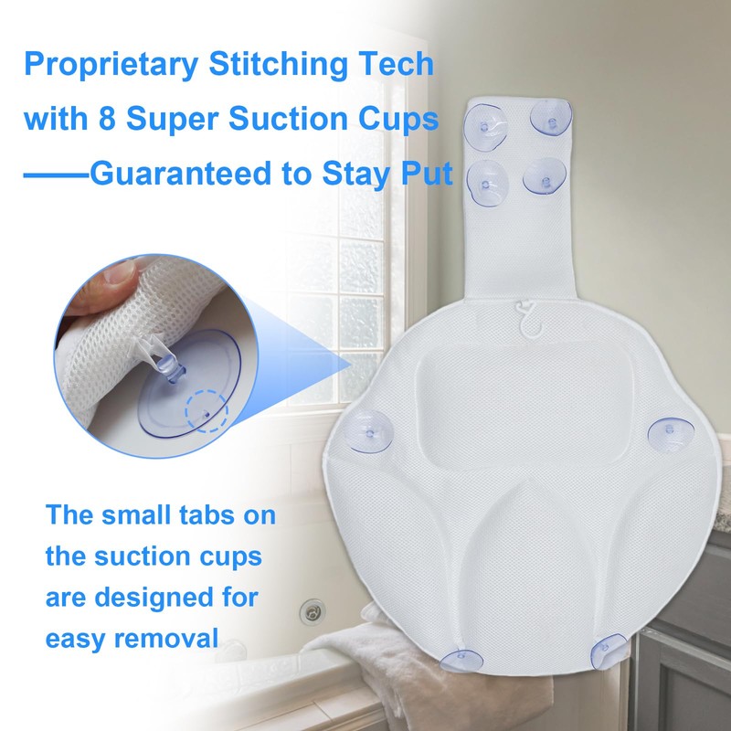 Ultra-Comfort Bathtub Pillow - 2 Sizes, Extra Thick & Soft,
