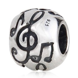 Music Note Charm 925 Sterling Silver Charm Art Charm fit for DIY Charm Bracelet & Necklace