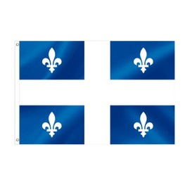 Large Canada Quebec Province Flag 6x10FT Big Canadian QC Flag Vivid Color Fade Resistant Polyester with Brass Grommets Indoor Outdoor (Quebec, 6x10FT)