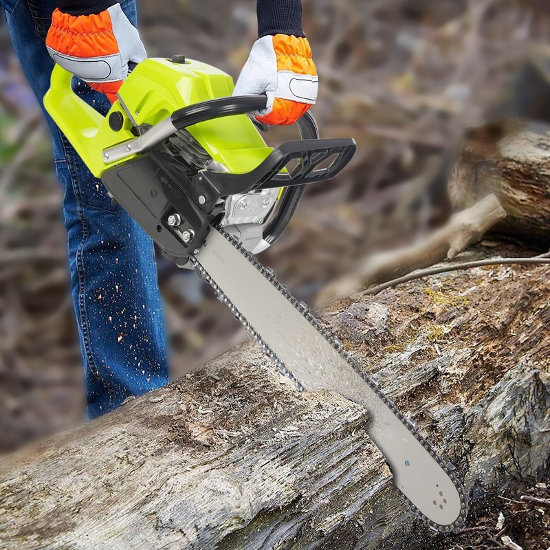 58CC Gas Chainsaws,2 Stroke Bar Power Chain Saws,20 Inch Handed