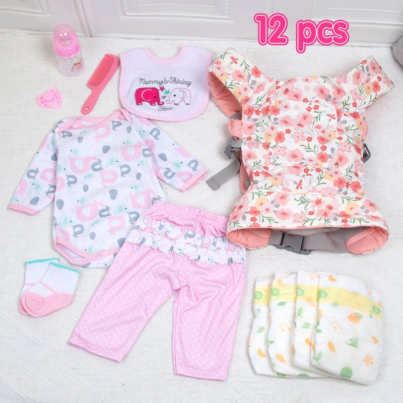 Baby Doll Carrier and Accessories Set for 17-22 Inch Kids