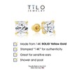 14k Yellow Gold Solitaire Square Princess-cut CZ Stud Earrings with