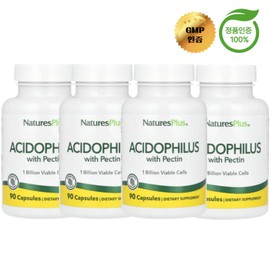 2+2 Nature's Plus Acidophilus Probiotic Lactobacillus Pectin Containing Capsules 90 Tablets, 4 Pieces / 2+2 네이처스플러스 애시도필러스 프로바이오틱 유산균 펙틴 함유 캡슐 90정, 4개