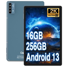 11 Inch Tablet Android 13 Tablets 16GB RAM 256GB ROM 1TB Expand 2024 Newest, 2K Display 2000 x 1200, Octa-Core, 8600mAh, Split Screen, Quad Speakers, 5G WiFi, 13MP Triple Camera, GPS - Blue with Case