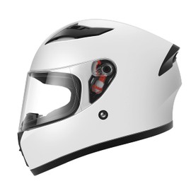 YEMA Motorcycle Street Bike Full Face DOT Helmet YM-832 with Removable Neck Scarf for Men and Women(White，XX-Large)