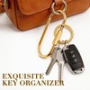 6Pcs Brass Gold Carabiner Oval Key Ring, Anti-Theft Screw Lock