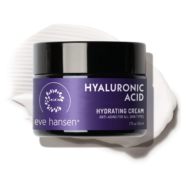 Eve Hansen Hyaluronic Acid Cream for Face | Natural Face Moisturizer, Neck Cream, Anti-Wrinkle Cream | Anti Aging Face Cream for Women, Mens Moisturizer for Face w/Organic Botanical Extracts 1.75oz