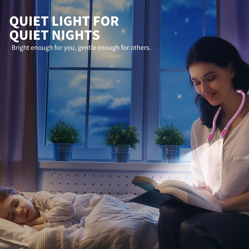 LUXJET Neck Reading Light & Book Light for Reading in