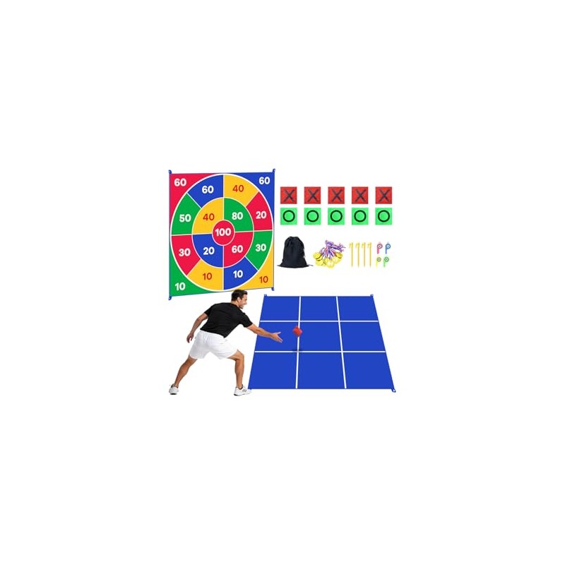 Giant Tic Tac Toe Bean Bag Toss Outdoor Games Double-Sided