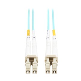 Tripp Lite Eaton Series Fiber Patch Cable, 1 Meter / 3.3 Feet, LC to LC Fiber Optic Cable, 10Gb OM3 Multimode Duplex, 50/125um, Aqua, TAA Compliant, Lifetime Manufacturer's Warranty (N820-01M-TAA)