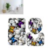 3pcs Toilet Seat Mat Set 10MM Sponge Butterfly Pebble Pattern
