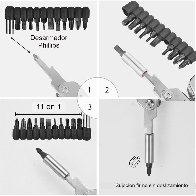 Navaja Multiuso Alicate Multiherramienta Plegable Cortador Desarmador Pinza Acero Inoxidable