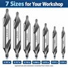 7-Piece M2 HSS Center Drill Bit Set for Metalworking –