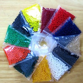 BSI - 12 Bags, 12 Single Color Packs, Jelly Water Pearls ~ Hydrated Water Beads ~ Crystal Soil Beads ~ Your Christmas Decoration Idea ~