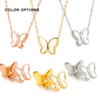 Mother of Pearl Butterfly Pendant Necklace with Butterfly Studs in