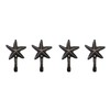 Nautical Tropical Polished Iron Starfish Wall Hook, Set of 4