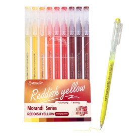 HysmmxHer 0.5mm Journal Colouring Pens, Assorted Rainbow Colors Pens Set of 9 for Adults Journal Coloring Calligraphy,Made for Everyday Writing, Journals,Drawing,Coloring Books (Vibrant Warm Colors)