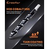 Crosstar Cobalt Stepped Point Drill Bit Set-21pcs 1/16"-1/2" TiAlN Coated