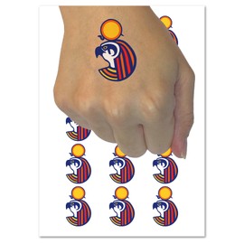 Ra Head Egyptian God of the Sun Temporary Tattoo Water Resistant Fake Body Art Set Collection - 54 1" Tattoos (1 Sheet)